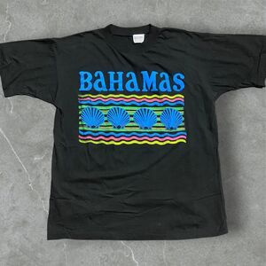 Tropics Vintage 80s Single Stitch Bahamas Black Blue T-Shirt Men's Size XL
